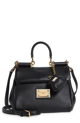 Dolce & Gabbana Small Sicily Soft Leather Handbag in Nero