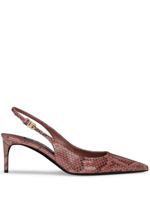 Dolce & Gabbana snakeskin-effect slingback pumps - Pink