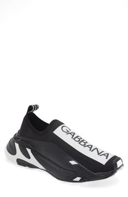Dolce & Gabbana Sorrento Logo Slip-On Sneaker in Black