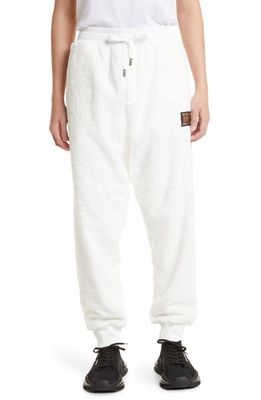 Dolce & Gabbana Sponge Cotton Terry Cloth Joggers in White