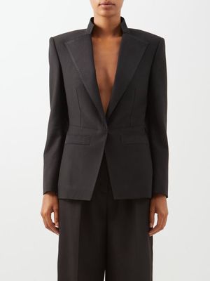 Dolce & Gabbana - Stand-collar Wool-blend Jacket - Womens - Black