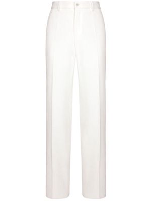 Dolce & Gabbana straight-leg cotton-blend trousers - White