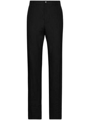Dolce & Gabbana straight-leg linen trousers - Black