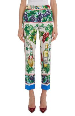 Dolce & Gabbana Straight Leg Silk Twill Pants in Ha3Uo Vino Fdo. b.naturale