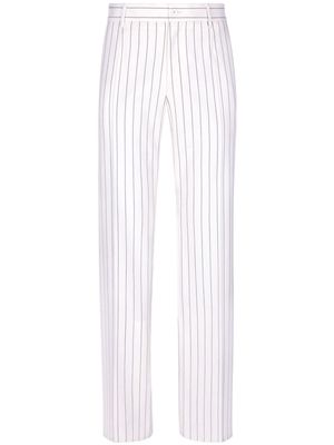 Dolce & Gabbana straight-leg striped wool trousers - White