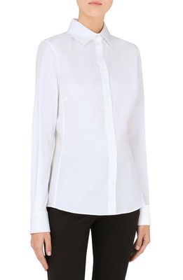 Dolce & Gabbana Stretch Cotton Button-Up Shirt in Optic White