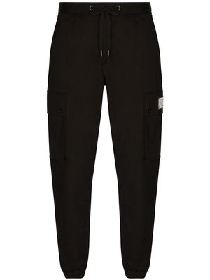 DOLCE & GABBANA stretch-cotton cargo track trousers - Black