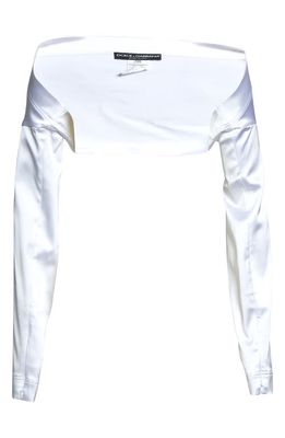 Dolce & Gabbana Stretch Satin Bolero Jacket in White