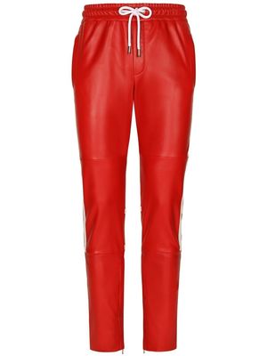 Dolce & Gabbana stripe-detail elasticated-waistband trousers - Red