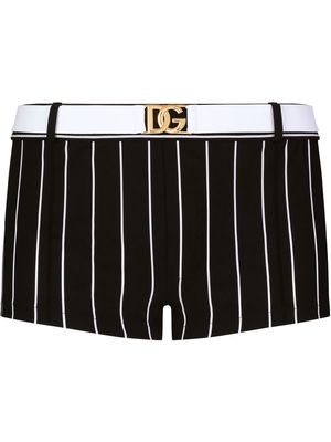 Dolce & Gabbana stripe-print swim shorts - Black