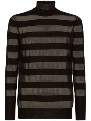 Dolce & Gabbana stripe turtleneck knitted jumper - Black