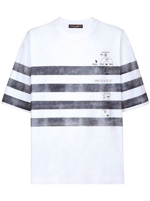 Dolce & Gabbana striped cotton T-shirt - White