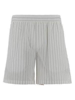 Dolce & Gabbana Striped Elastic Waist Poplin Bermuda Shorts