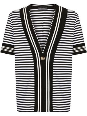 Dolce & Gabbana striped jersey T-shirt - Black