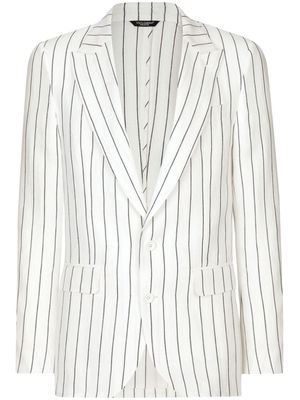 Dolce & Gabbana striped linen blazer - White