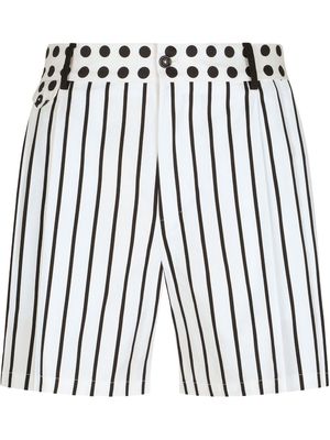Dolce & Gabbana striped stretch-cotton shorts - White