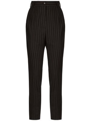 Dolce & Gabbana striped tailored high-waist trousers - Black