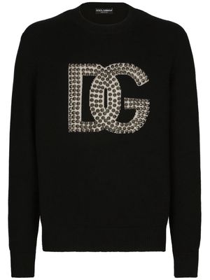 Dolce & Gabbana studded logo-detail jumper - Black