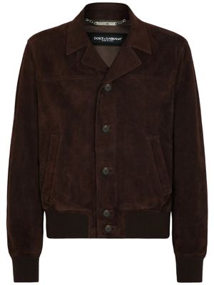 Dolce & Gabbana suede bomber jacket - Brown