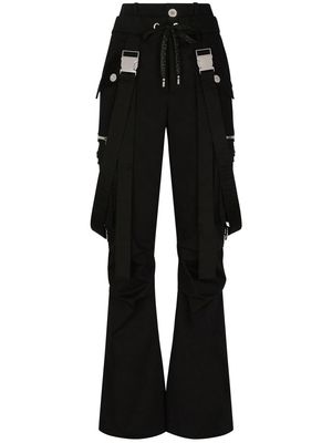 Dolce & Gabbana suspender detail cargo trousers - Black