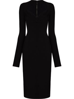 Dolce & Gabbana sweetheart-neck midi dress - Black