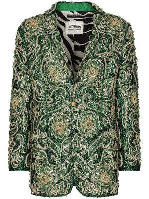 Dolce & Gabbana Taormina-fit embroidered single-breasted blazer - Green