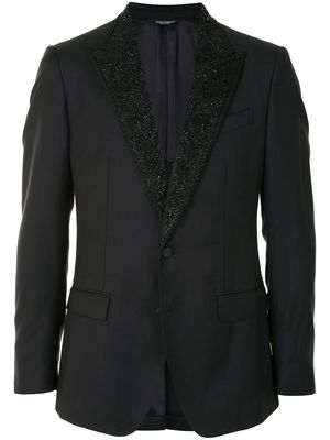 Dolce & Gabbana Taormina-fit embroidered wool blazer - Black