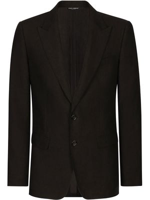 Dolce & Gabbana Taormina-fit linen single-breasted suit - Black