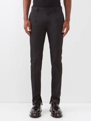 Dolce & Gabbana - Technical-gabardine Slim-leg Suit Trousers - Mens - Black