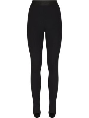 Dolce & Gabbana Technical jersey leggings with branded elastic - Black