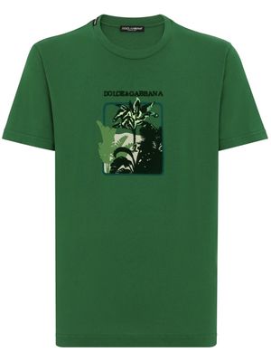 Dolce & Gabbana tree-print cotton T-shirt - Green