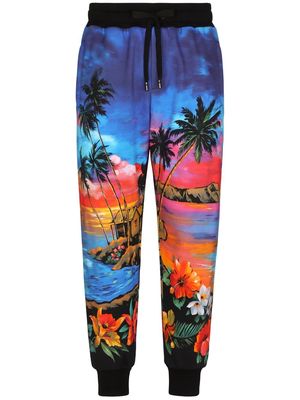 Dolce & Gabbana tropical-print drawstring track pants - Multicolour