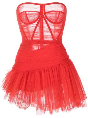 Dolce & Gabbana tulle bustier minidress - Red