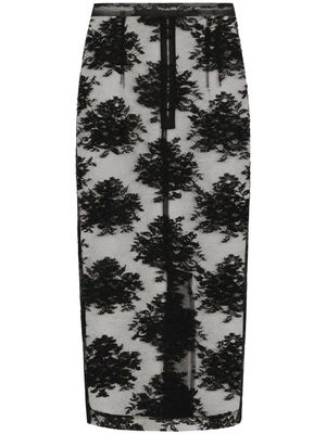 Dolce & Gabbana tulle sheer midi skirt - Black