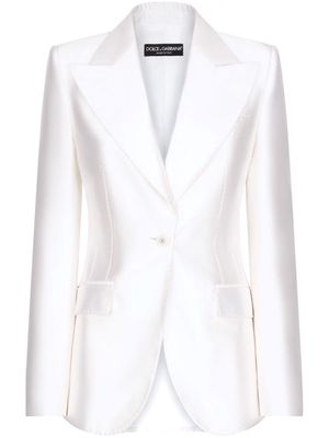 Dolce & Gabbana Turlington single-breasted silk blazer - White