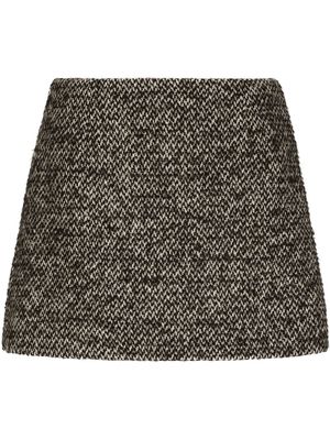 Dolce & Gabbana tweed A-line mini skirt - Brown