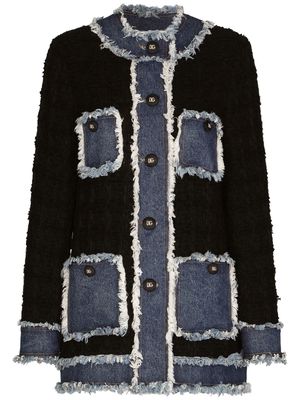 Dolce & Gabbana tweed denim jacket - Black