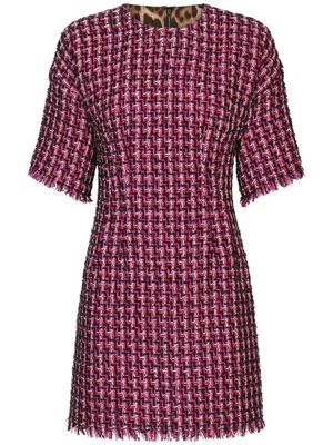 Dolce & Gabbana tweed short-sleeve minidress - Pink