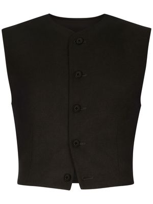 Dolce & Gabbana V-neck button-down vest - Black