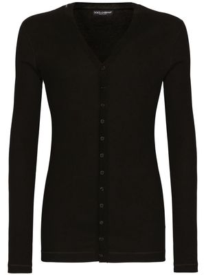 Dolce & Gabbana V-neck cotton cardigan - Black