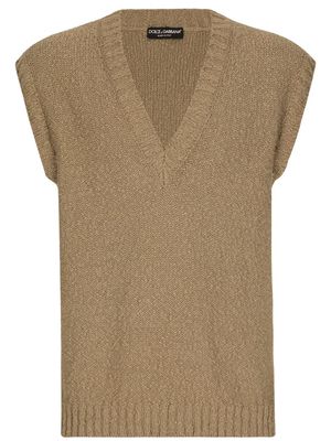Dolce & Gabbana V-neck knitted vest - Neutrals