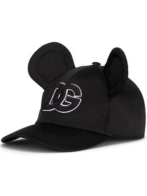 Dolce & Gabbana velvet animal-ears baseball cap - Black