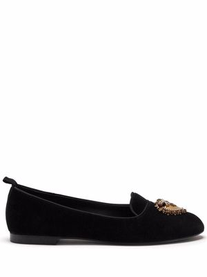 Dolce & Gabbana Velvet Devotion slippers - Black