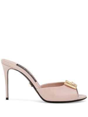 Dolce & Gabbana Vernice 85mm leather mules - Pink