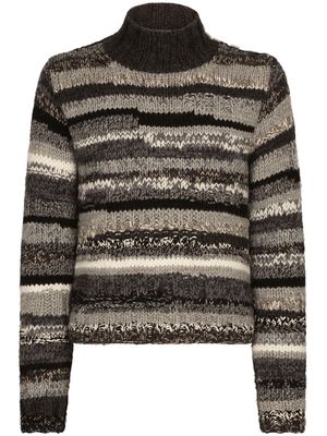 Dolce & Gabbana vertical-stripe chunky-knit jumper - Grey