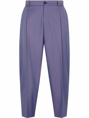 Dolce & Gabbana virgin wool-blend cropped tailored trousers - Blue