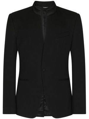 Dolce & Gabbana virgin wool collarless blazer - Black