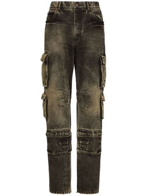 Dolce & Gabbana washed-effect cargo jeans - Black