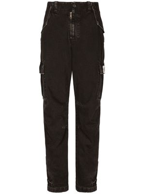 Dolce & Gabbana washed jeans cargo pants - Black