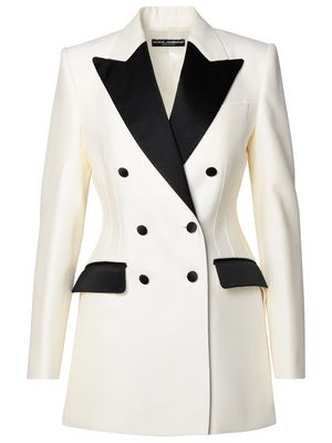 Dolce & Gabbana White Wool Blend Blazer